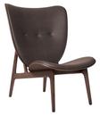 Elephant Lounge Chair, Dunes leather dark brown, Dark stained oak