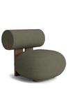 Hippo Lounge Chair, Fabric Fiord greyish-green, Light smoked oak