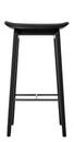 NY11 Bar Stool, Kitchen version: seat height 65 cm, Black stained oak, Ultra leather black