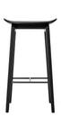 NY11 Bar Stool, Kitchen version: seat height 65 cm, Black stained oak, Without seat cushion
