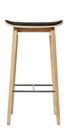 NY11 Bar Stool, Kitchen version: seat height 65 cm, Natural oak, Ultra leather black