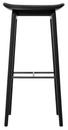 NY11 Bar Stool, Bar version: seat height 75 cm, Black stained oak, Premium leather black