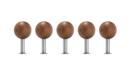 Dots Wall Hooks Set of 5, Walnut oiled