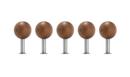 Dots Wall Hooks Set of 5, Walnut oiled