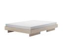 Zians Bed, 160 x 200 cm (Medium), Without headboard, Waxed oak with white pigment