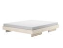 Zians Bed, 180 x 200 cm (Large), Without headboard, Waxed ash with white pigment