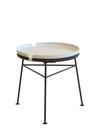 Centro Stool / Side Table, Black, With light grey tray