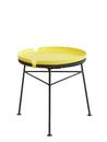 Centro Stool / Side Table, Black, With zinc yellow tray
