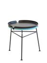 Centro Stool / Side Table, Light blue, With black tray