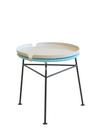 Centro Stool / Side Table, Light blue, With light grey tray