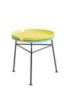 Centro Stool / Side Table, Light blue, With zinc yellow tray