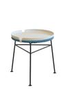 Centro Stool / Side Table, Petrol, With light grey tray