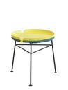 Centro Stool / Side Table, Petrol, With zinc yellow tray