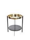 Deck Table, Brass, Black Marquina