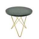 Mini O Table, Green Indio, Brass