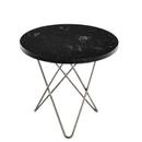 Mini O Table, Black Marquina, Stainless steel
