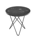 Mini O Table, Black Marquina, Steel, black powder-coated