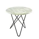 Mini O Table, White Carrara, Steel, black powder-coated