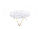 O Table, White Carrara, Brass