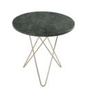 Tall Mini O Table, Green Indio, Brass