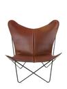 Trifolium Butterfly Chair, Cognac, Steel, black powder-coated