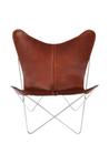 Trifolium Butterfly Chair, Cognac, Stainless steel