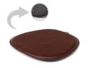 Leather Seat Pad for Eames Side Chairs , Front leather / back felt, Cognac