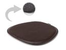 Leather Seat Pad for Eames Side Chairs , Front leather / back felt, Dark brown
