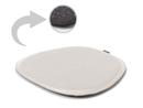 Leather Seat Pad for Eames Side Chairs , Front leather / back felt, Cream white