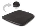 Leather Seat Pad for Eames Armchairs , Front and back leather, Black