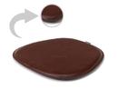 Leather Seat Pad for Eames Side Chairs , Front and back leather, Cognac