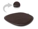 Leather Seat Pad for Eames Side Chairs , Front and back leather, Dark brown
