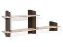 Wall Shelf Atelier, 3-layer fir/spruce veneer with white-pigmented lacquer, Dark bronze, Version 3, 1x 100 + 1x 160 cm