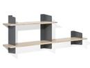 Wall Shelf Atelier, 3-layer fir/spruce veneer with white-pigmented lacquer, Basalt grey, Version 3, 1x 100 + 1x 160 cm