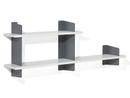 Wall Shelf Atelier, MDF melamine white, Basalt grey, Version 3, 1x 100 + 1x 160 cm