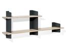 Wall Shelf Atelier, 3-layer fir/spruce veneer with white-pigmented lacquer, Black, Version 3, 1x 100 + 1x 160 cm