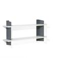 Wall Shelf Atelier, MDF melamine white, Basalt grey, Version 2, 140 cm