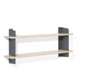 Wall Shelf Atelier, 3-layer fir/spruce veneer with white-pigmented lacquer, Basalt grey, Version 2, 160 cm