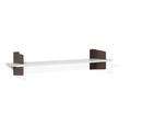 Wall Shelf Atelier, MDF melamine white, Dark bronze, Version 1, 160 cm