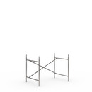 Eiermann 2 Table Frame , Clear lacquered steel, Vertical,  offset, 100 x 66 cm, With extension (height 72-85 cm)