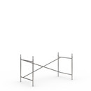 Eiermann 2 Table Frame , Clear lacquered steel, Vertical,  offset, 135 x 66 cm, With extension (height 72-85 cm)