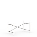 Eiermann 2 Table Frame , Clear lacquered steel, Vertical,  offset, 135 x 78 cm, With extension (height 72-85 cm)