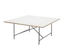 Eiermann 1 Conference Table, White melamine with oak edge, Black, Without Leveling Feet (H 72cm)