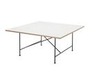 Eiermann 1 Conference Table, White melamine with oak edge, Black, With leveling feet (H 74-76cm)