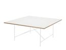 Eiermann 1 Conference Table, White melamine with oak edge, White, Without Leveling Feet (H 72cm)