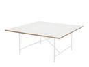 Eiermann 1 Conference Table, White melamine with oak edge, White, Without Leveling Feet (H 72cm)