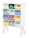 Set of 3 Plastic Boxes for Famille Garage (Small), Green