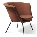 H57 Armchair, Powdercoated black, Suede leather, Brown