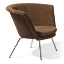 H57 Armchair, Chrome-plated, Suede leather, Mocca