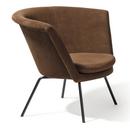 H57 Armchair, Powdercoated black, Suede leather, Mocca